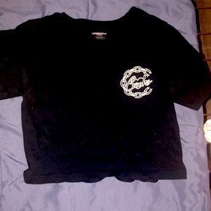 XS women’s crooks & castles crop top short sleeve